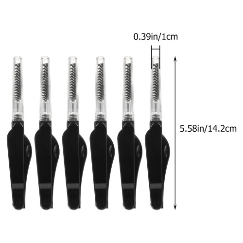 6Pcs Vikbara Ögonbrynspenslar Dubbelsidiga Svart 1