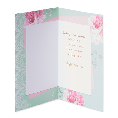 American Greetings fdelsedagskort fr dotter (rosa blommor) 1