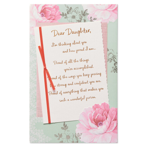 American Greetings fdelsedagskort fr dotter (rosa blommor) 2