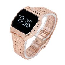 Tetragonum Rose Gold Digitaluhr für Schüler mit Nachtlicht und Wecker