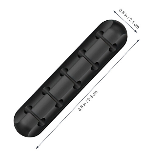 2 Zwarte Silicone Kabelclips Organizer Houder 1