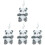 4 Stuks Panda Sleutelhanger Tasje Charme Accessoire 4