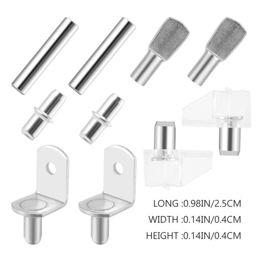 50Pcs Metallhyllstöd Med Stift För Skåp Möbel Display (Silver) 2