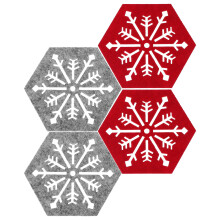4St Julshexagon Underlägg Med Snöflingemönster Värmeisolerande