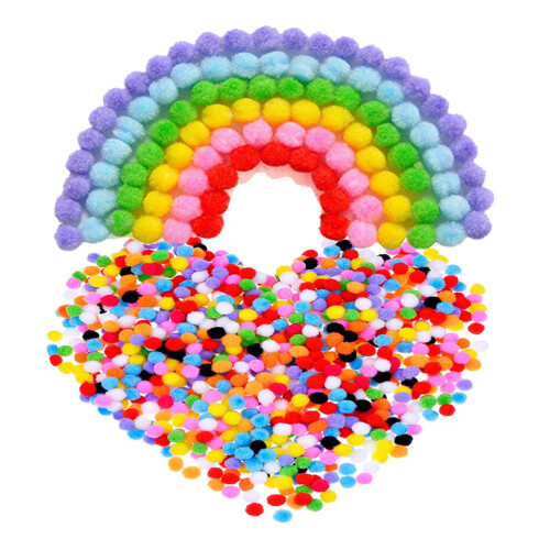 2000Pcs 10 Mm Färgglada Plush Pom-Pom-Bollar För Kläder Väskor 1