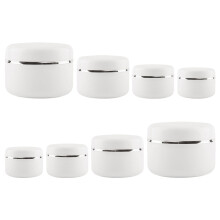 8Pcs Refillable White Lotion Jars Airless Cream Containers for Massage