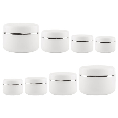 8Pcs Refillable White Lotion Jars Airless Cream Containers for Massage