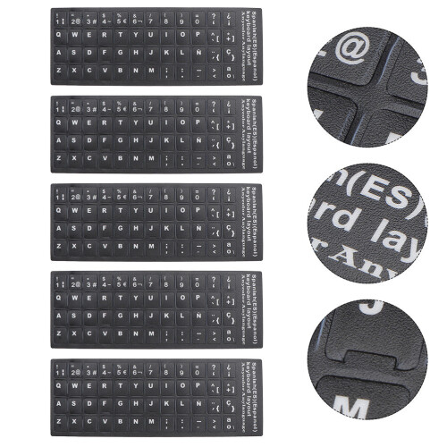 5Sheets Computer Toetsenbordstickers Spaanse Taallogo's PVC 2