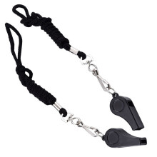 5Pcs Plast Sportvisslor Hög Ljudstyrka Lanyard Svart