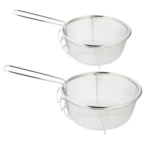 2St Friteringskorgar Kök Rostfritt (Silver)