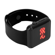 Kinder Freizeit Digitaluhr LED-Bildschirm, quadratische Form, schwarzes Hintergrundbeleuchtungsdesign