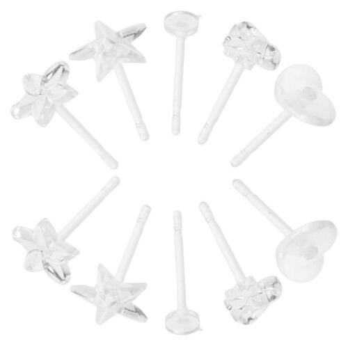 1 Set Transparante Piercingretainers Hars Oorring Achterkant Vrouwen