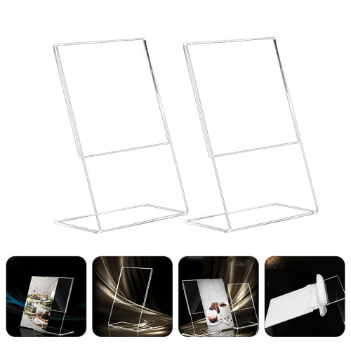 3Pcs Akryl Skylthållare Mångsidig Presentationsställ Transparent 2