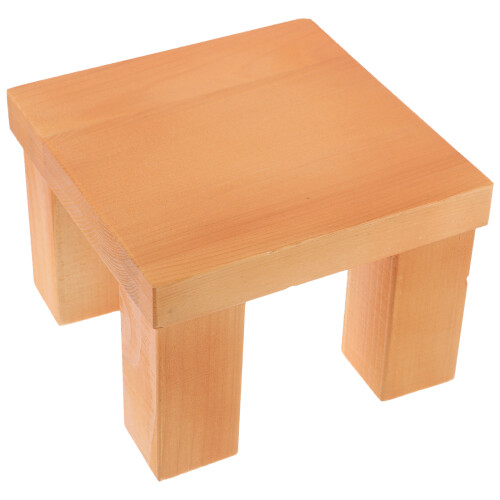 1Pc Durable Wooden Stool Khaki Mini Bench Photo Prop Decorative Riser