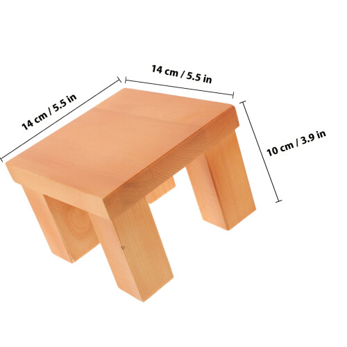 1Pc Durable Wooden Stool Khaki Mini Bench Photo Prop Decorative Riser 1