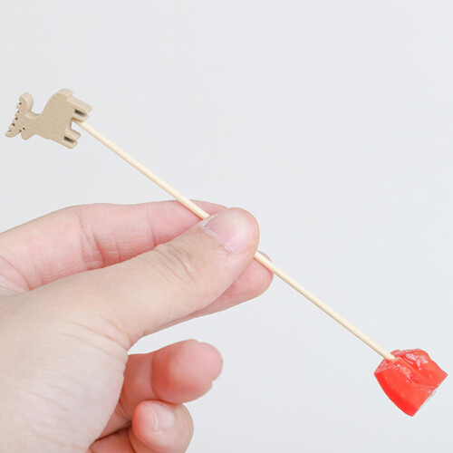 100Pcs Jul Tjusig Älg Bambustickor Engångs Fruktstick Cocktailpick 2