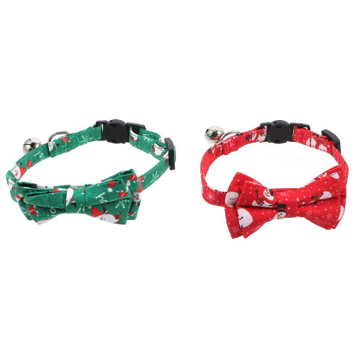 2St Kerst Halsband Kat Met En Modieuze Strik