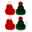 24Pcs Assorted Color Mini Christmas Hats Wool Yarn Doll Decorations 2