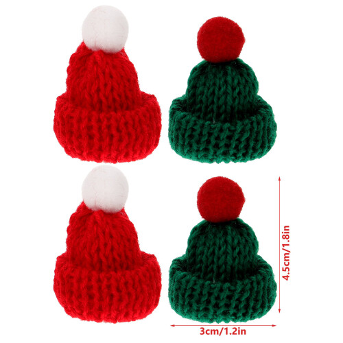 24Pcs Assorted Color Mini Christmas Hats Wool Yarn Doll Decorations 1