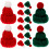 24Pcs Assorted Color Mini Christmas Hats Wool Yarn Doll Decorations 11