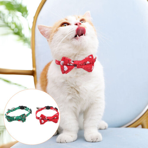 2St Kerst Halsband Kat Met En Modieuze Strik 1