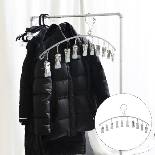 Grey Stainless Steel Sock Drying Rack for Home Laundry Organizer 1