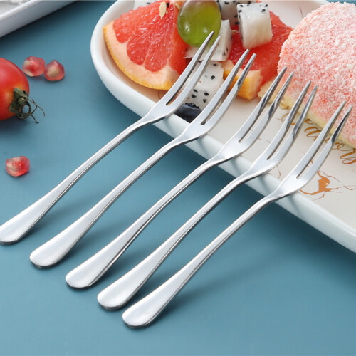 5Stk Silberne Obstgabeln Für Kinder Party 2