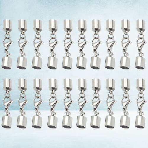 20Pcs Rostfritt Läderremsspänne Multifunktionell 1,6 Mm (Silver) 1