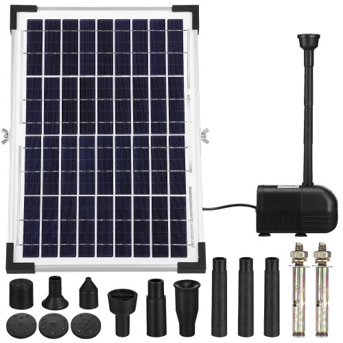 Solpanelvattenpump Fontänpump Damfontän Kit 12 W 2