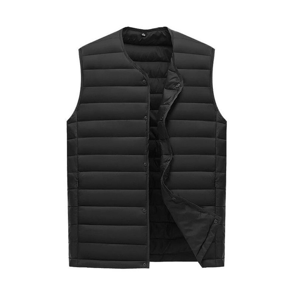 (XXXL, black) Men White Down Vest Man's Clothing Ultra Light Down Waistcoat Portable Sleeveless Coat Man Winter Round Collar Warm Liner-image-OPC-PMNSSJJ-NEW
