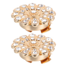 2 Rhinestone Knoopcover Manchetknopen: Glitterende Bloem Design