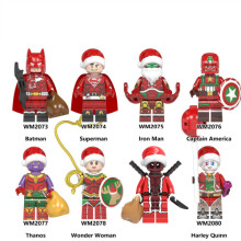 (8pcs-B) Christmas Mini Doll Superhero Reindeer Christmas Halloween Minifigures Kids Gifts Toys