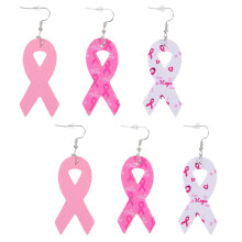3 Pares De Pendientes De Cáncer De Mama Cuero Mujer