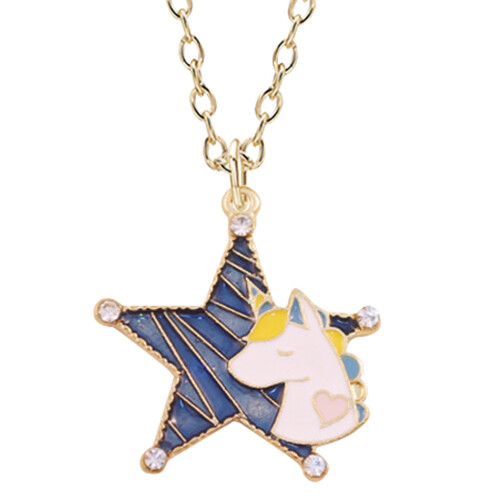 Collar Con Dibujos , Y Unicornio De Aleación