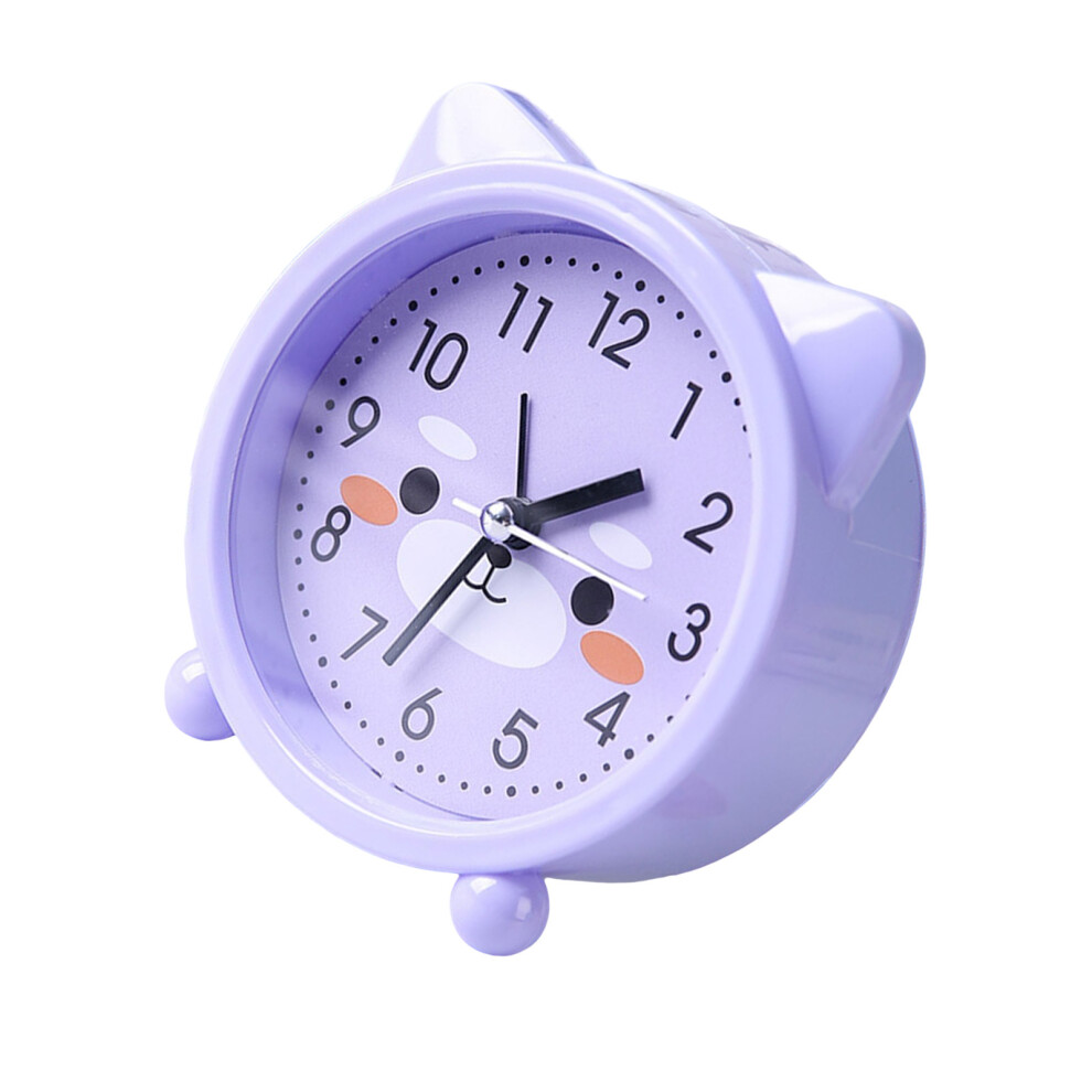 Children Animal Alarm Clock Desk Clock Small Ear Clock-Purple