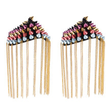 2 Pièces Épaulette Galon Frange Passepoil Pompon Costume