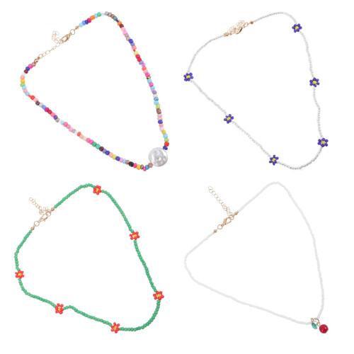 4 Pezzi Collana Con Per Ragazze Adolescenti