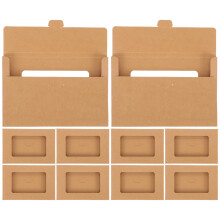 10 Pezzi Scatole Per Immaginette In Carta Kraft Con Finestra