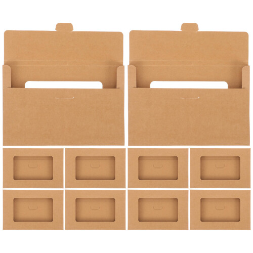 10 Pezzi Scatole Per Immaginette In Carta Kraft Con Finestra