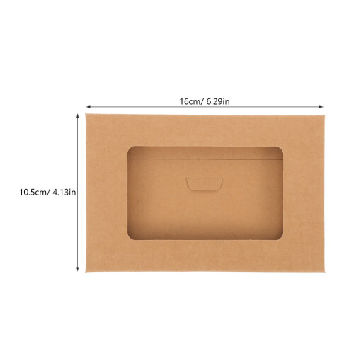 10 Pezzi Scatole Per Immaginette In Carta Kraft Con Finestra 1