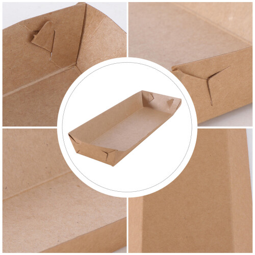 50 Pezzi Vassoio Monouso Kraft Forma Barca 20 X 6 X 3cm 2