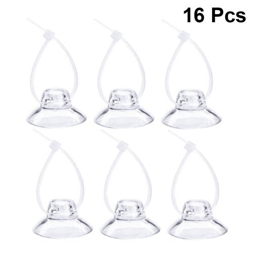 16 Unidades Cabides De Ventosa Plástico Transparente Sem 2