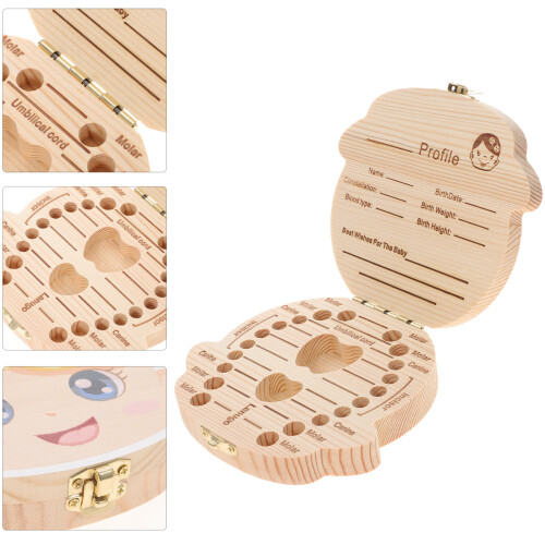 De Armazenamento Para Dente De Bebê Madeira 1