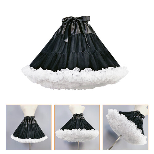 1 Lolita Interior Camadas Tutu (Preto, ) 2