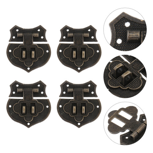 4 Pcs Lacquer Panel Lock Buckle Vintage Hook Furniture Accessory 1
