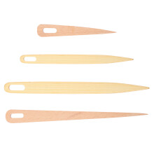 4Pièces Aiguilles À Tricoter Bois Khaki Légères Pour Artisanat DIY