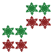 2 Set/8 Del -Vävda Julmattor (4 Röda, 4 Gröna)