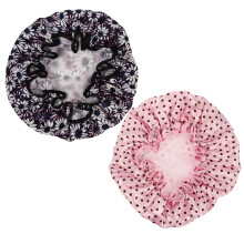 2St Badmössor Med Blommönster Dubbelskikt Vattentät Elastisk