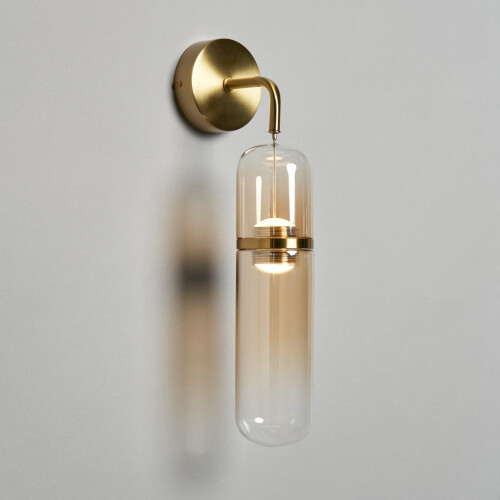 Visconte Bjorn Glass Wall Light LED - Brass 2