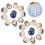 20Pcs Avtagbara Tygknappar Tryckknappar Dekorativa Broscher 7